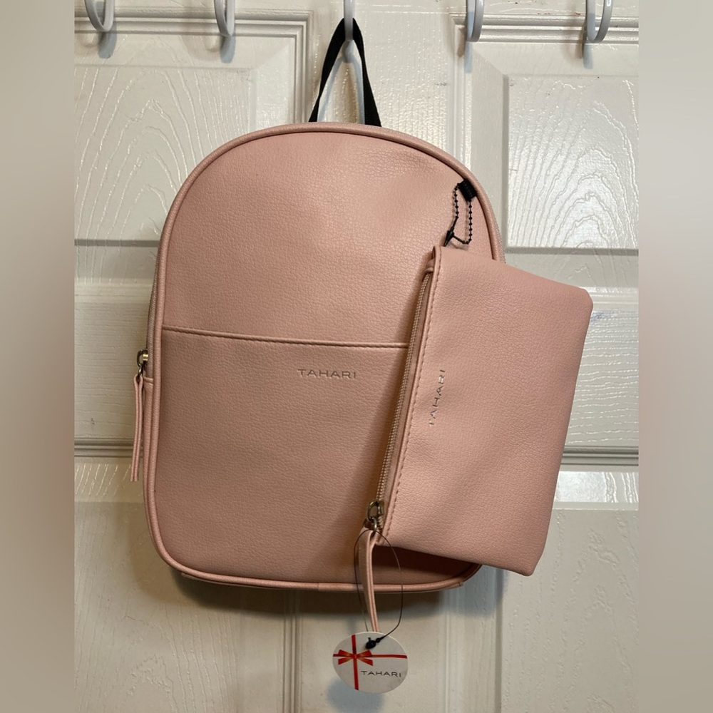 (NWT) Tahari Vegan Leather Backpack and Pouch